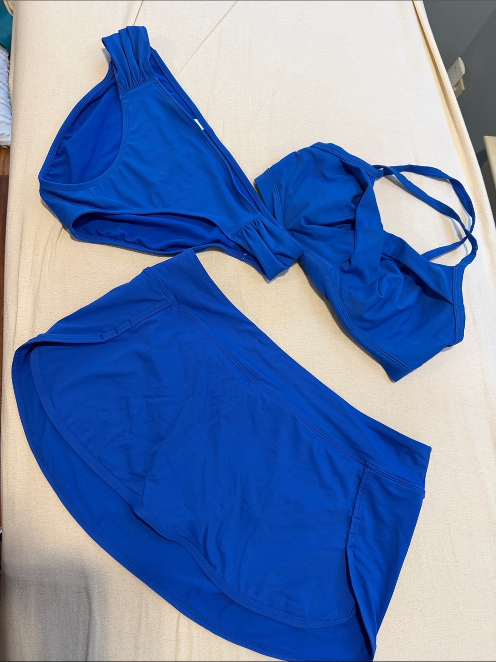 Athleta Royal Blue Women's Two-Piece Swim Set and swim suit skirt/bottoms